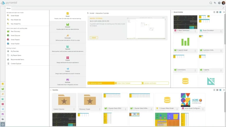 Minimal abstract interface with multiple content panels arranged in a grid